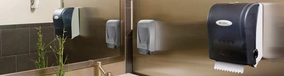 Image of paper products in restroom