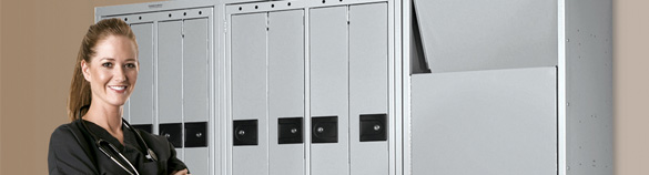 Image of nurse by lockers