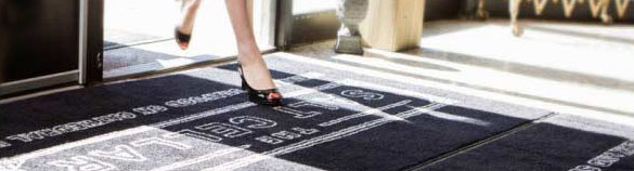 Image of woman walking on mat 