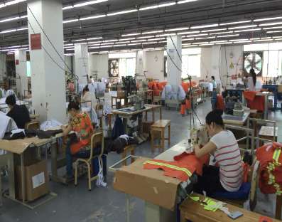 Workers in China factory 
